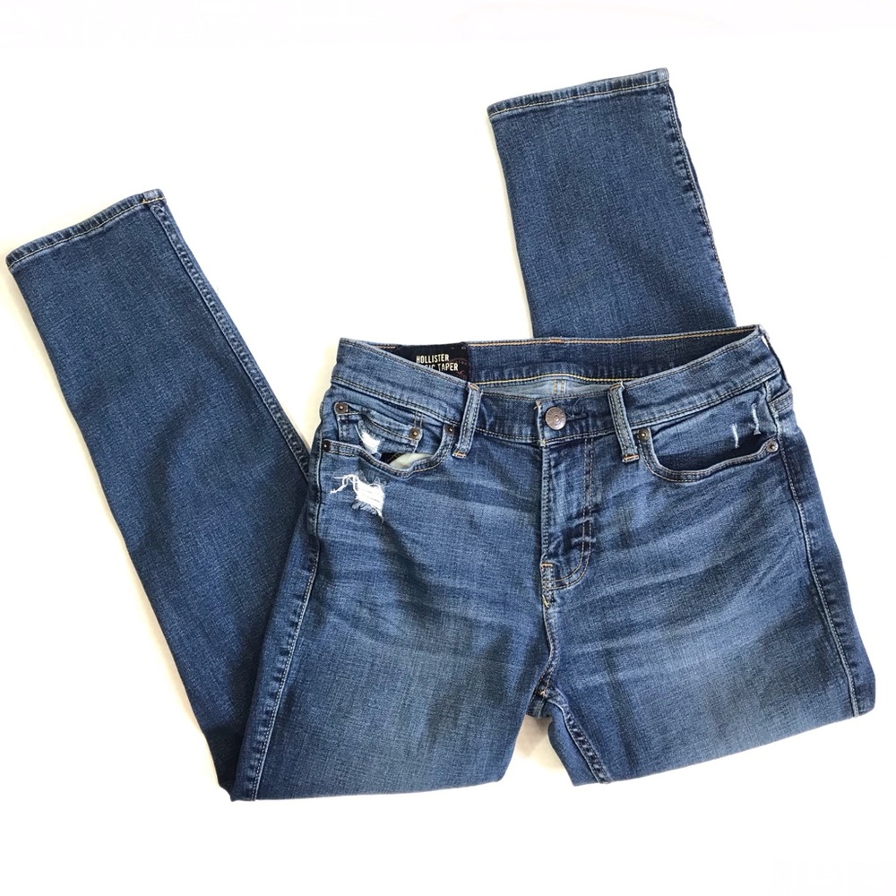 Hollister Distressed Classic Taper Jeans 30x30 - Picture 2 of 7